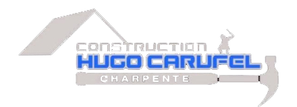 Un logo pour une entreprise de construction appelée construction hugo carufel charpente