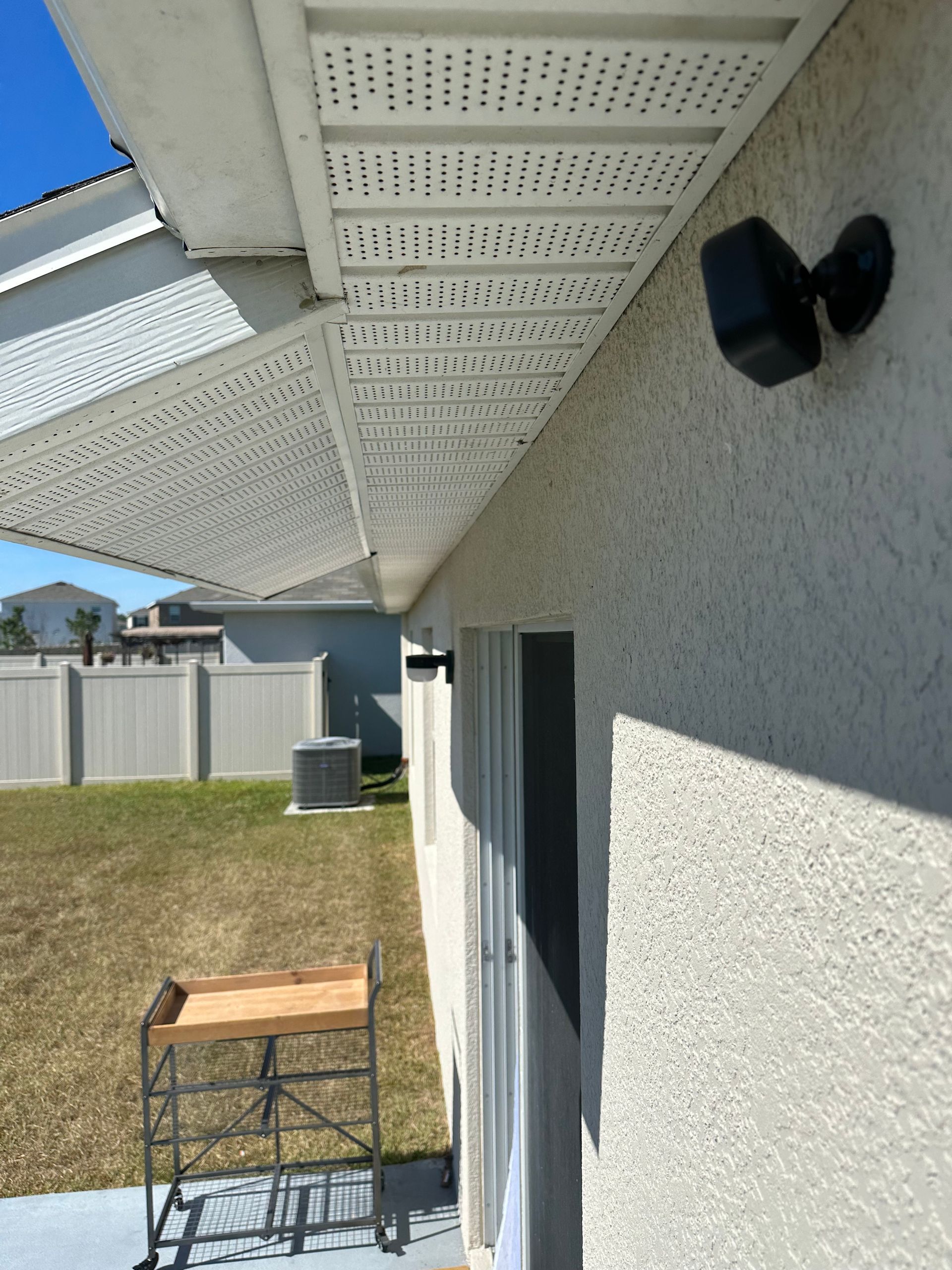 A house with a roof that has holes in it