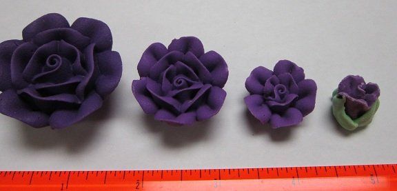 Purple Royal Icing  Roses