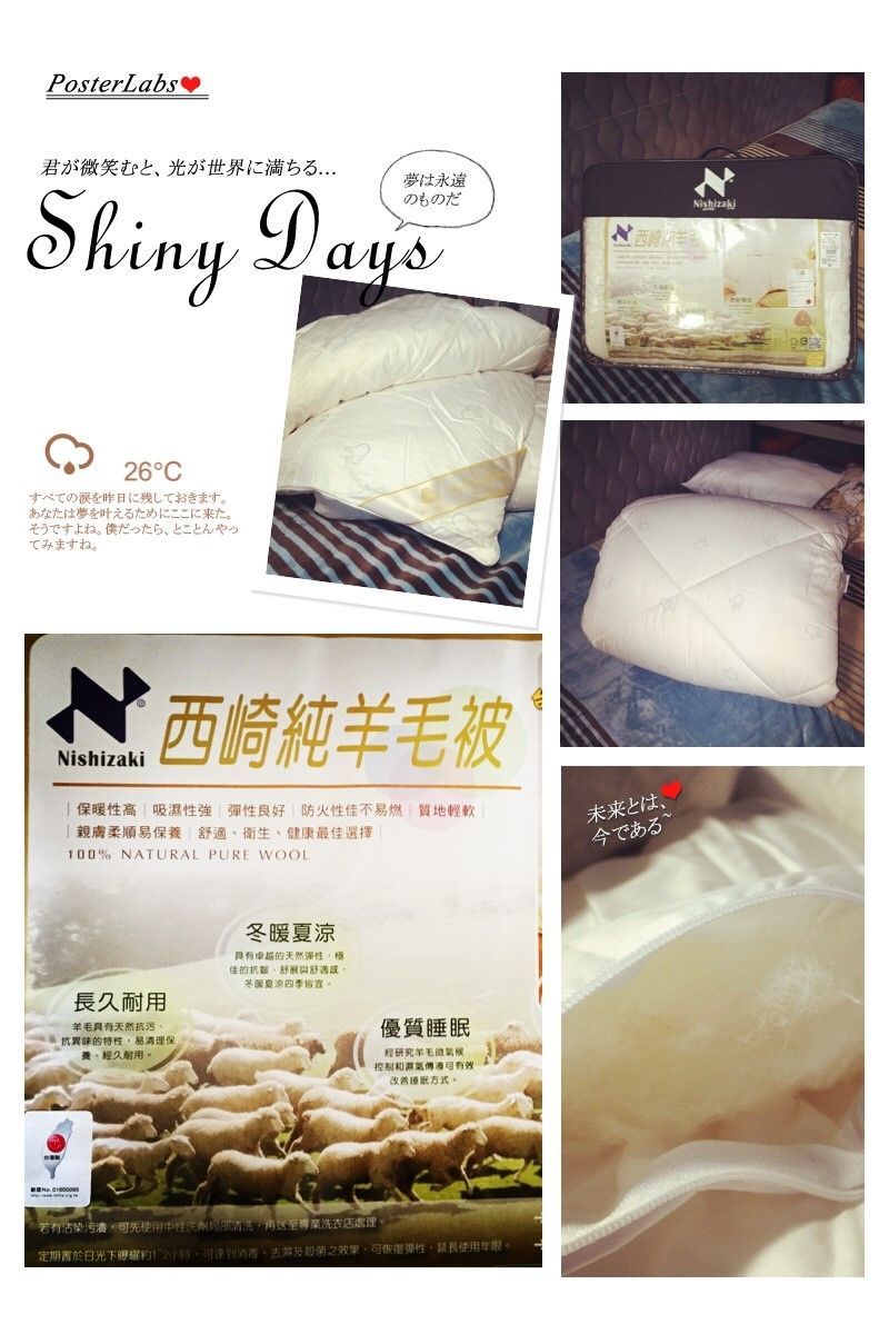 【Nishizaki】100%西崎天然純羊毛被 / 秋冬被胎 /雙人被胎