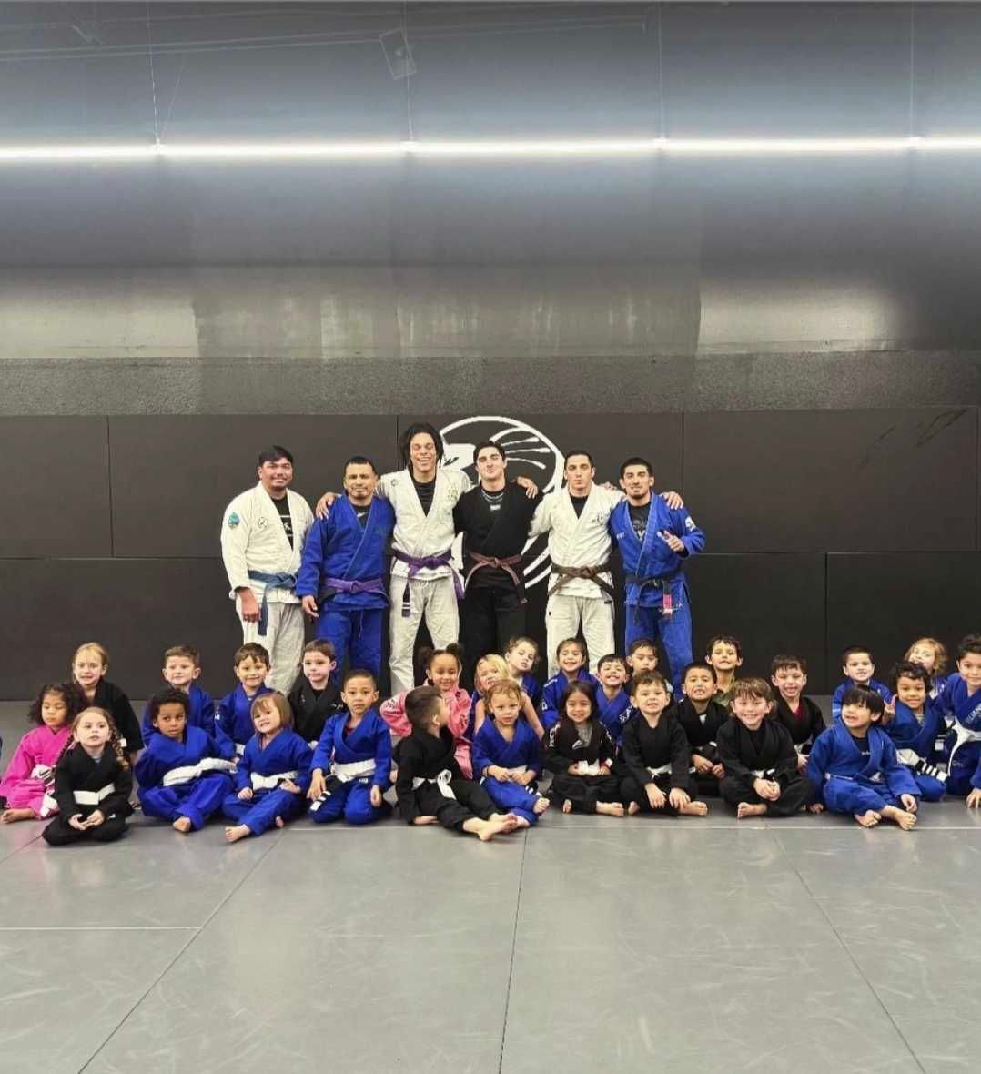 Students practice Brazilian Jiu Jitsu drills at Cobrinha Southwest in Las Vegas, NV.