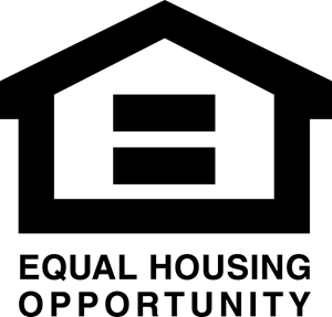 A black and white logo for equal housing opportunity.