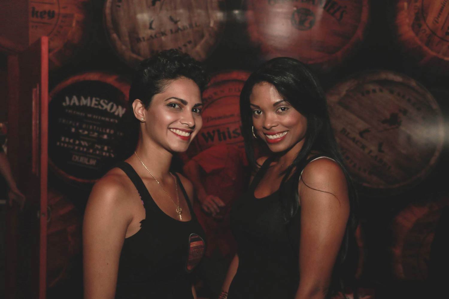 Two Ladies at Whiskey Lounge Wearing Black — Night Out in Worcester, MA