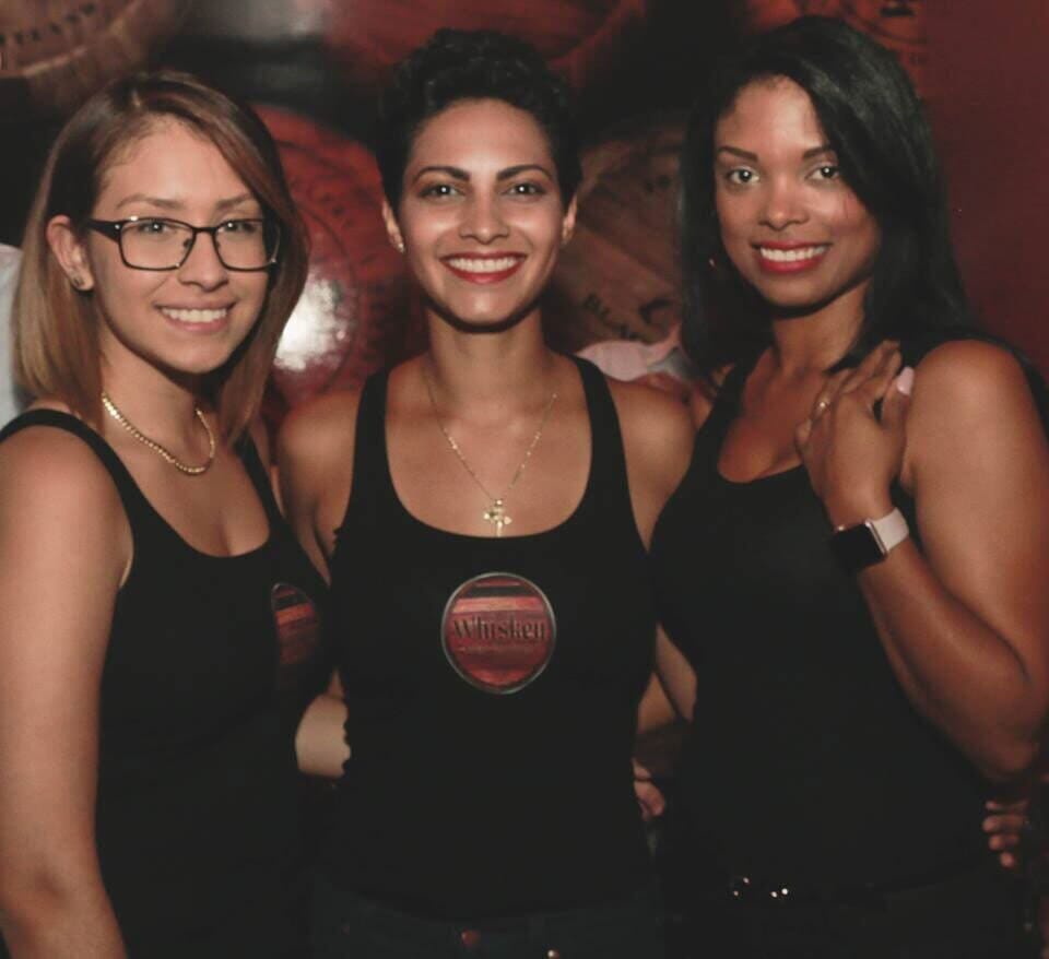 Three Women at Whiskey Lounge Wearing Black — Night Out in Worcester, MA