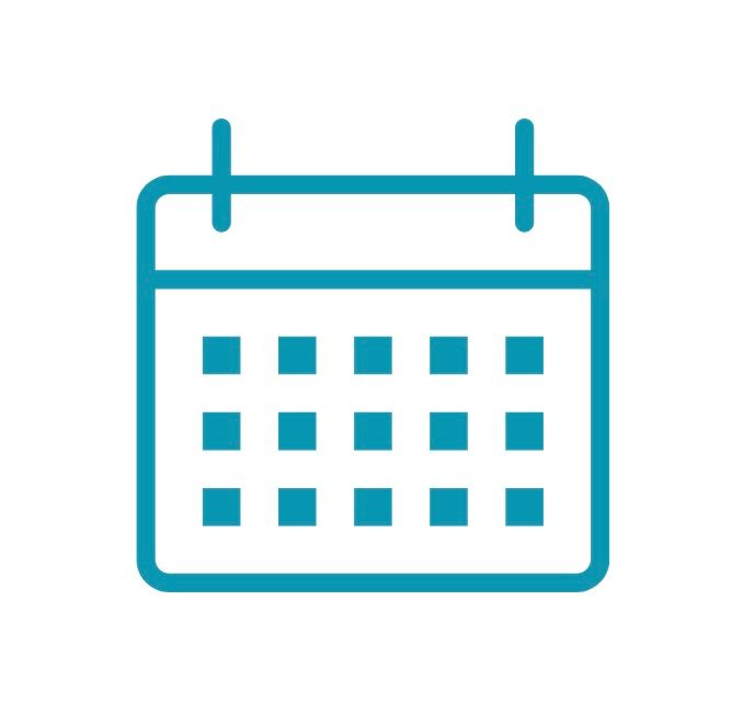 Teal calendar icon.