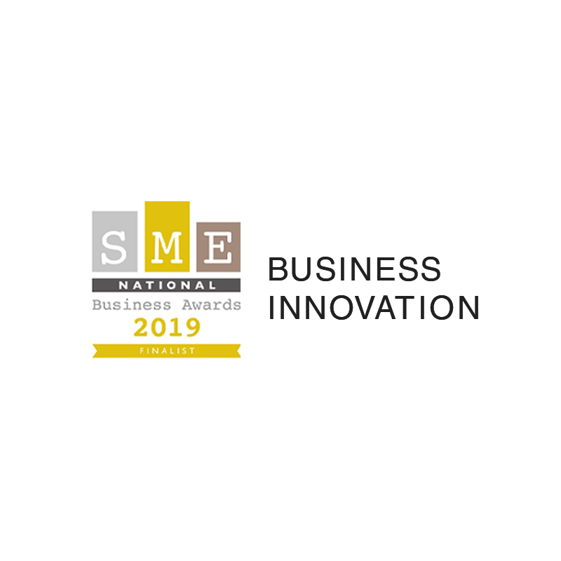 A logo for the sme national business awards 2019.
