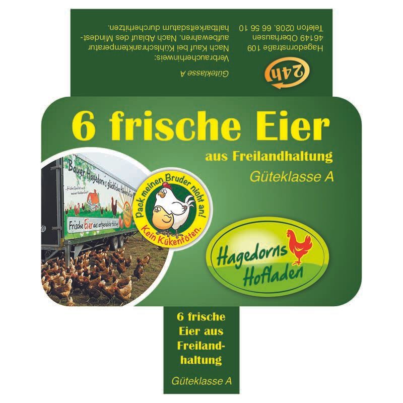 6 Eier - vPackungsdesign von Bauer Hagedorn