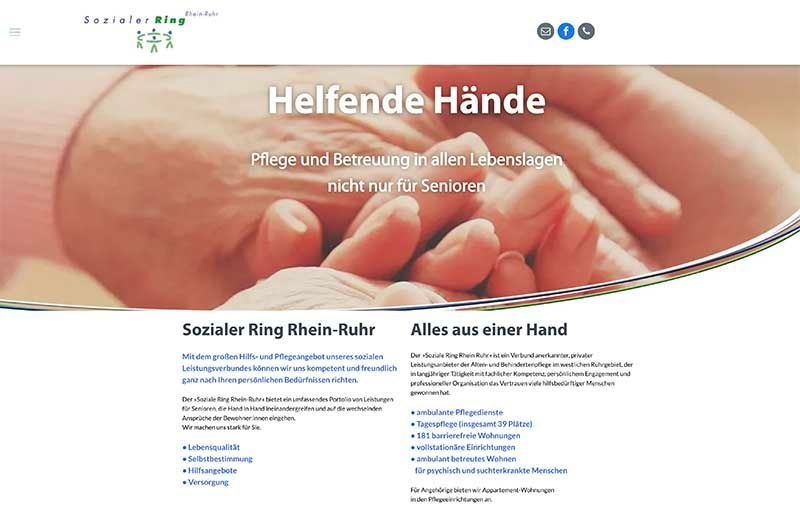 Screenshot Website, Sozialer Ring Rhein-Ruhr