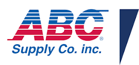 The logo for abc supply co. inc. is red white and blue