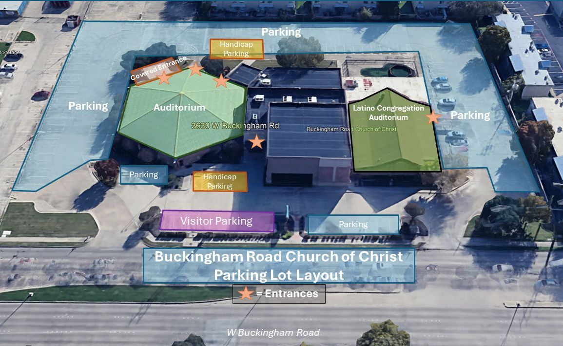 Buckingham Road Church of Christ Parking Lot Layout