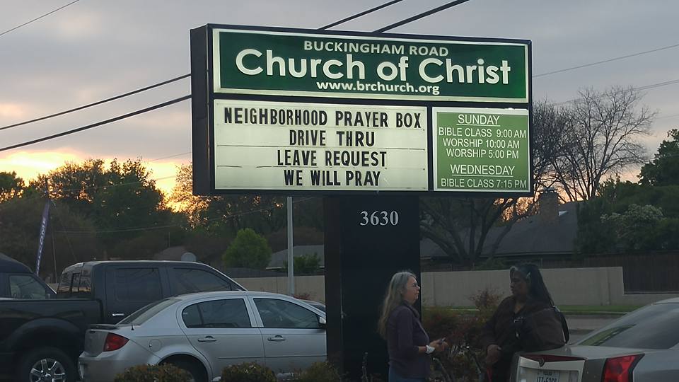 Outdoor Sign at Buckingham Road Church of Christ