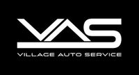 A variation of the Village Auto Service logo with white text and black background