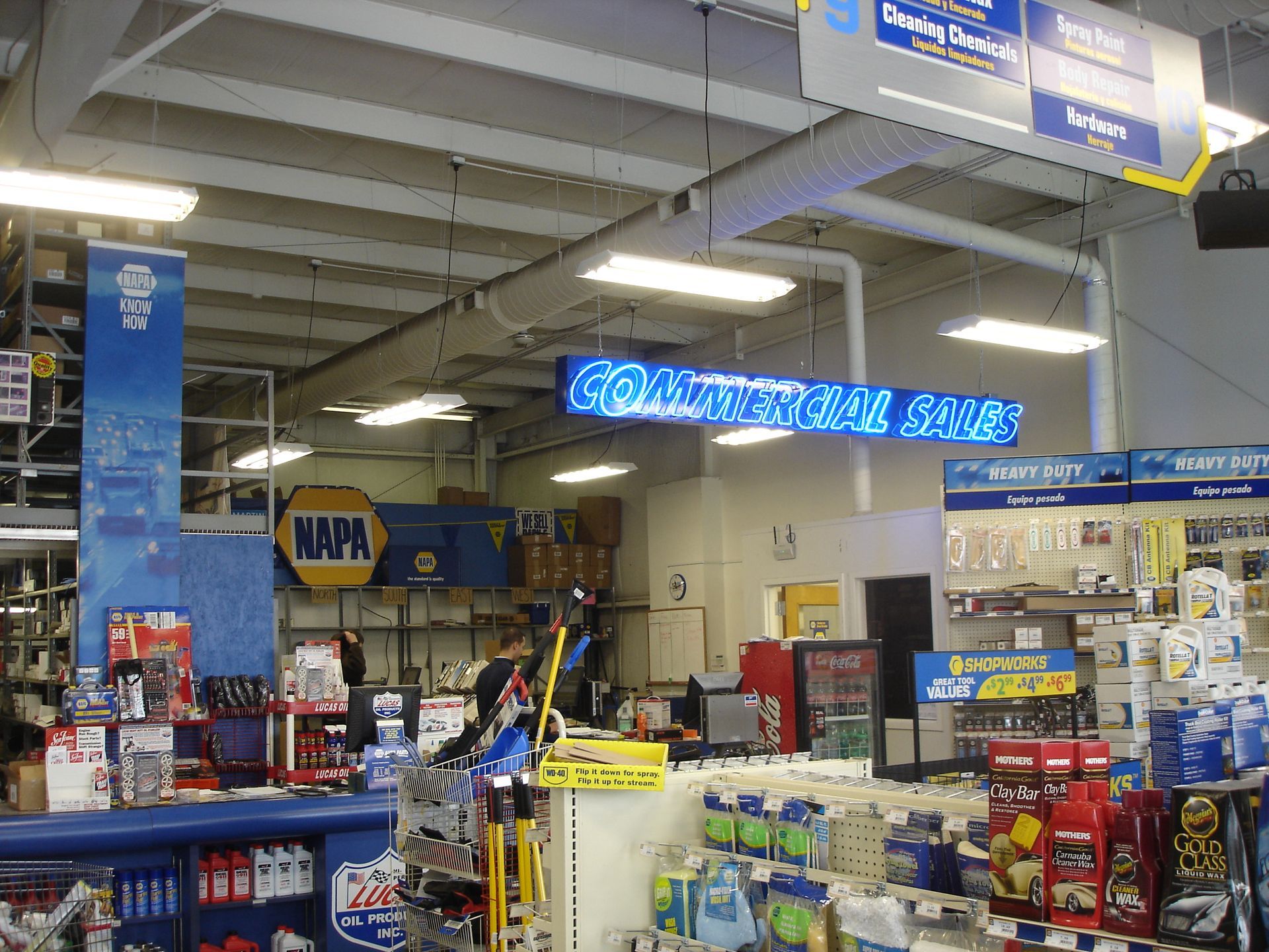 The inside of a napa auto parts store