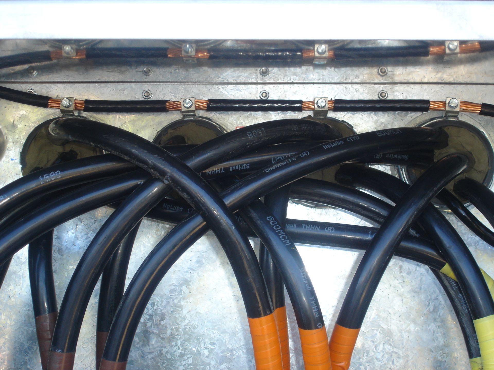 A bunch of electrical wires are connected to each other