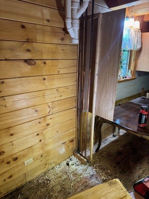 a new main stack being installed by steen & son plumbing and heating