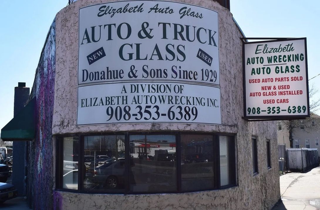 Photo of Elizabeth Auto Glass & Auto Wrecking Co. Inc. in Elizabeth, NJ, used auto parts, new and used auto glassed installed, and used cars, near Linden and Newark.