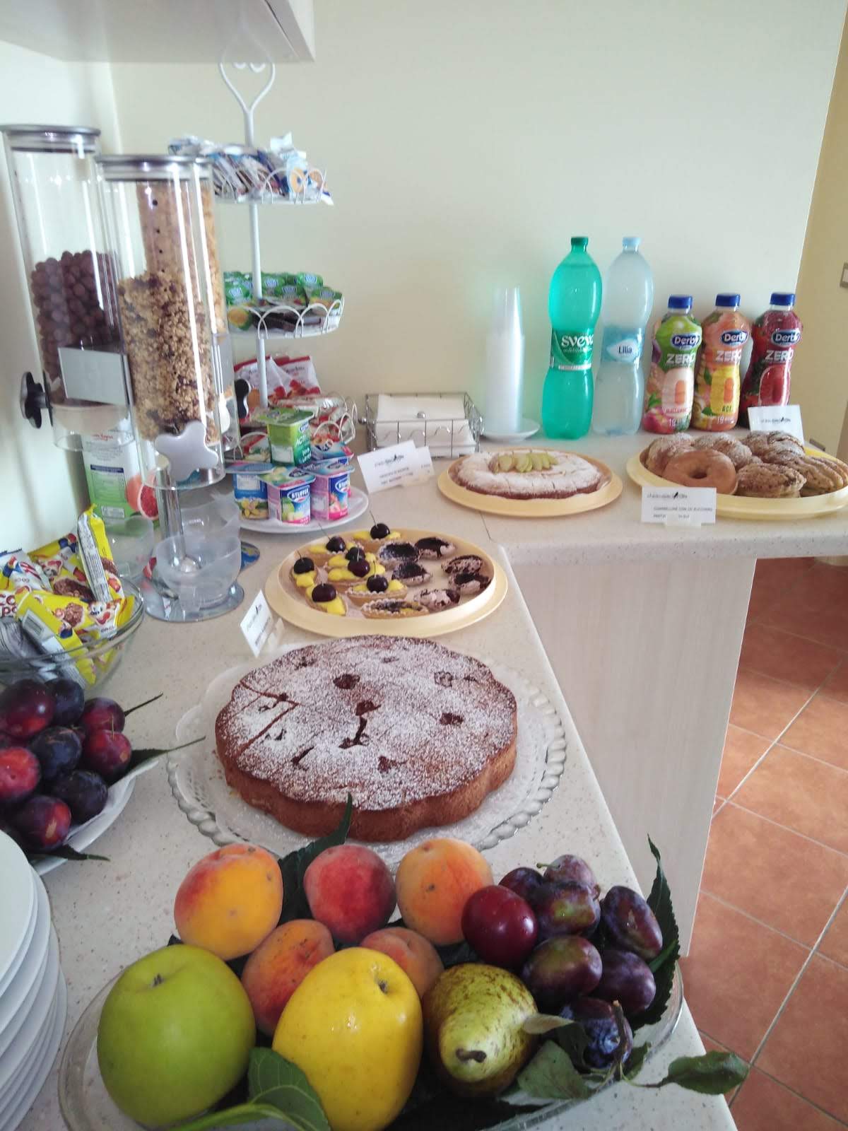 buffet per la colazione del B&B