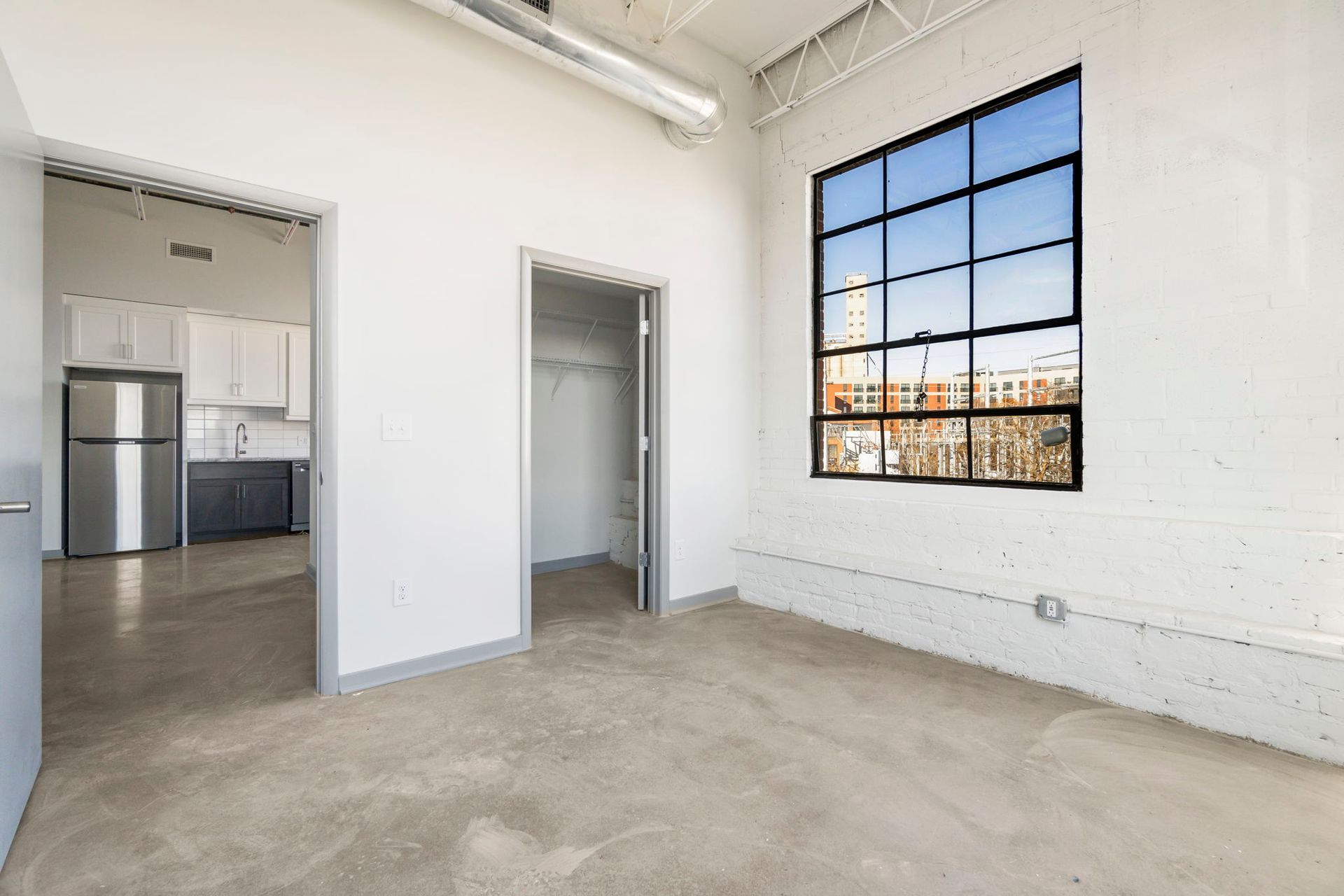 living room closet and window