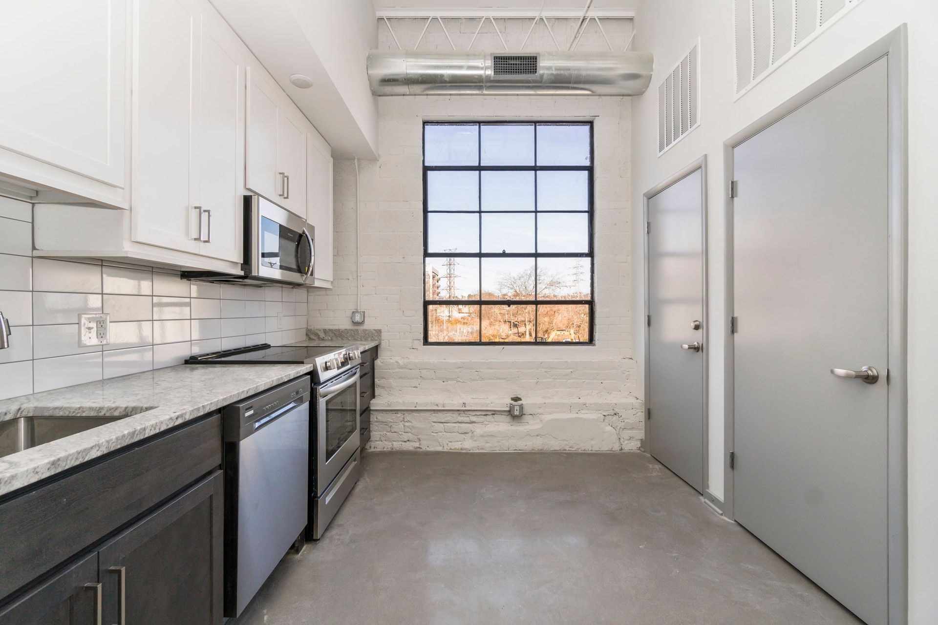 kitchen area with window
