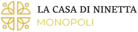 Logo for La Casa di Ninetta, with a gold geometric design and text