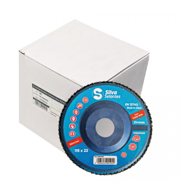 Disco Flap Lamelas Convexo 115 x 22 - Grão 120 (Caixa com 10 unidades)