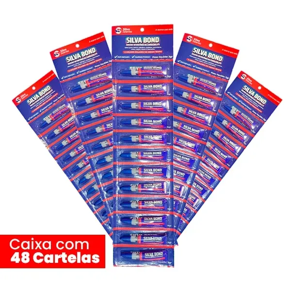 Caixa - Silva Bond - Adesivo Instantâneo 3g - 48 un. Cartelas