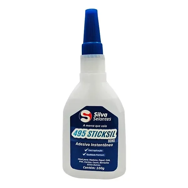 495 Sticksil Adesivo Instantâneo de Cianoacrilato - 100g
