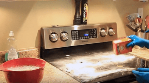 how to clean a glass range top