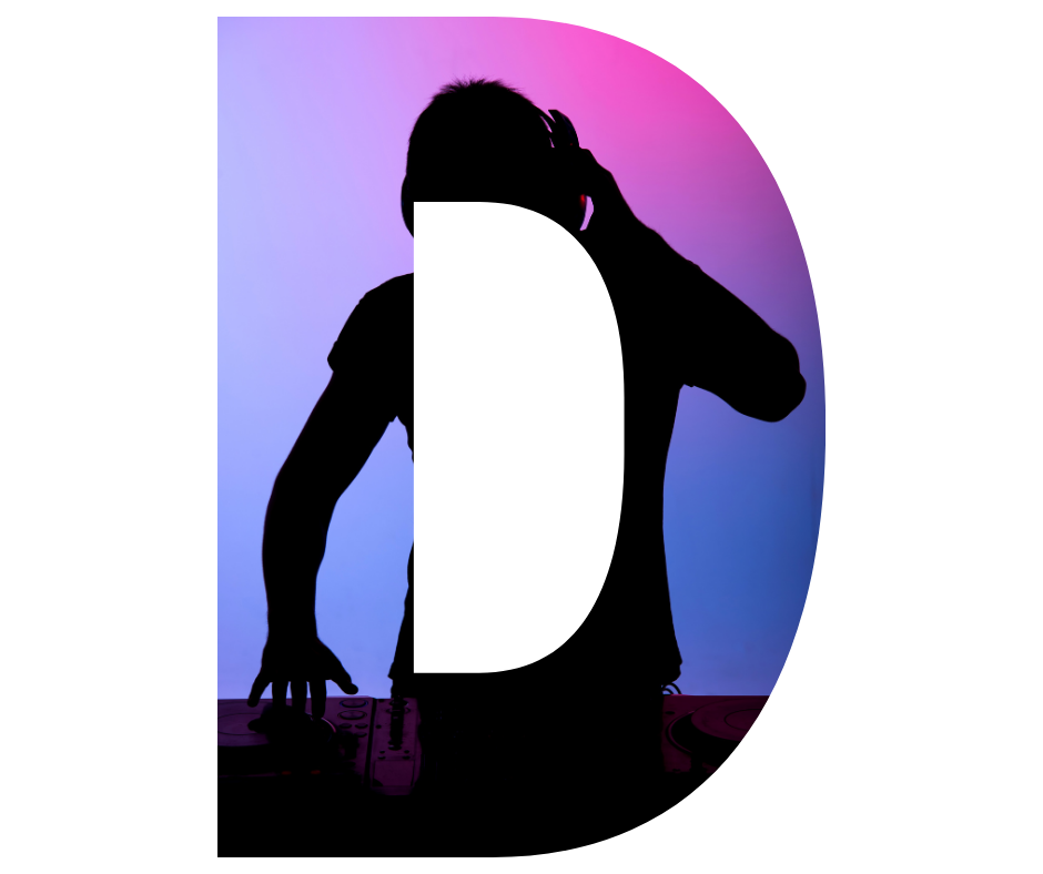 A dj is playing music in front of a crowd at a party.