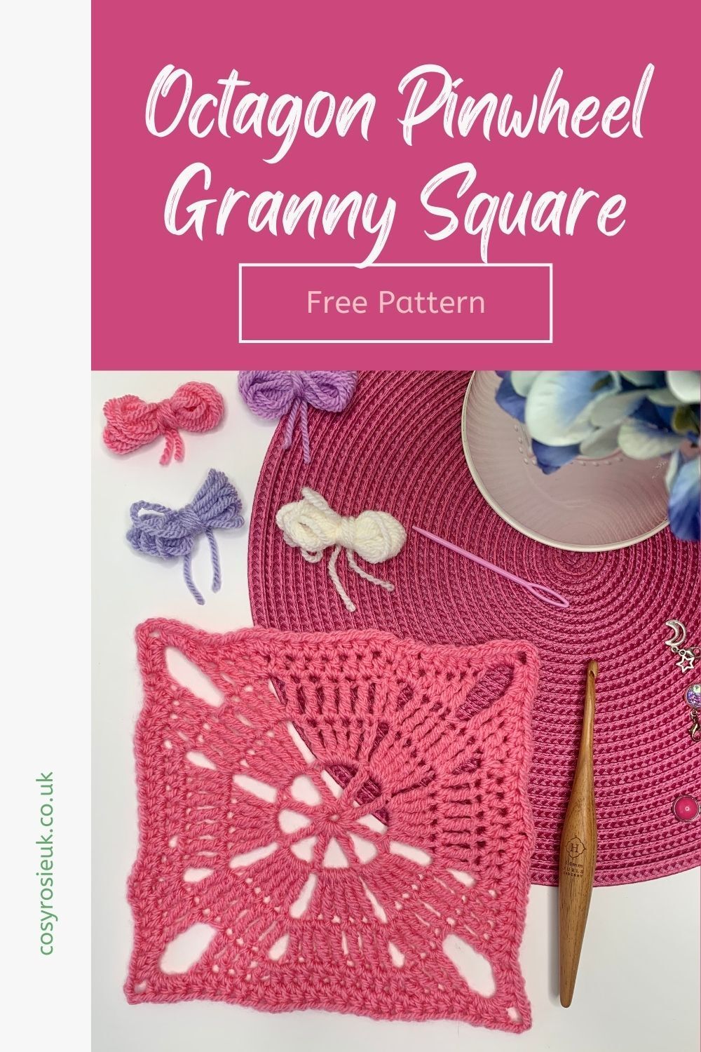 Octagon Pinwheel Granny Square pattern