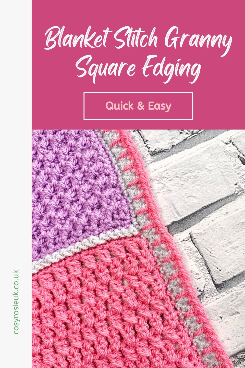 Blanket Stitch edging for granny squares
