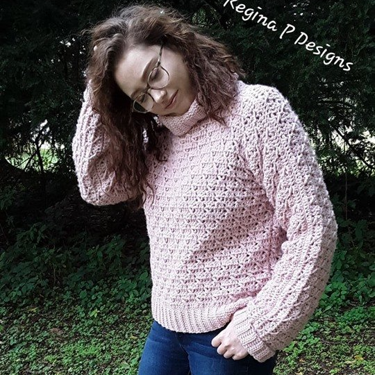 roll neck crochet sweater pattern