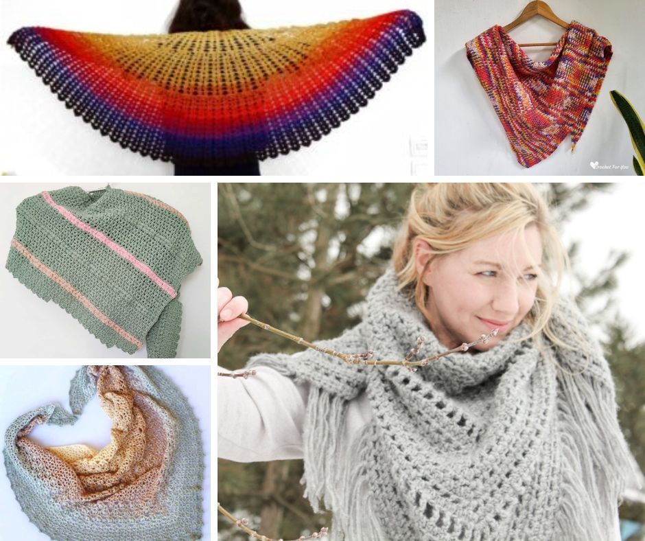 Free Crochet Triangle Shawl Patterns for beginner's