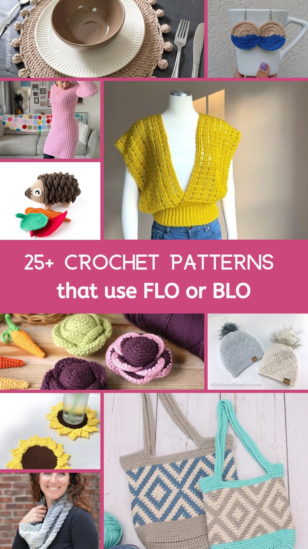 25 Crochet patterns that use FLO & BLO