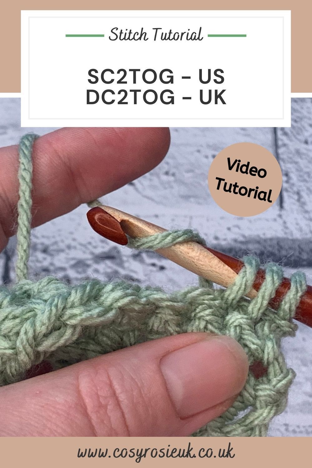 Sc2Tog Dc 2Tog crochet tutorial