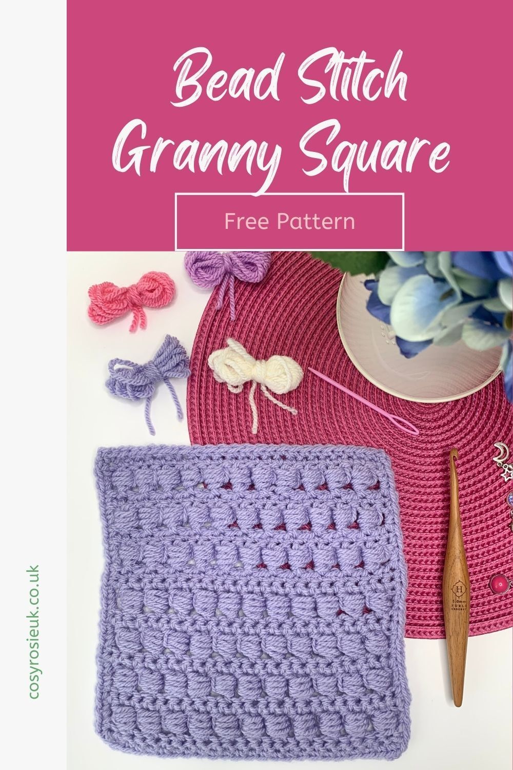 Bead stitch granny square
