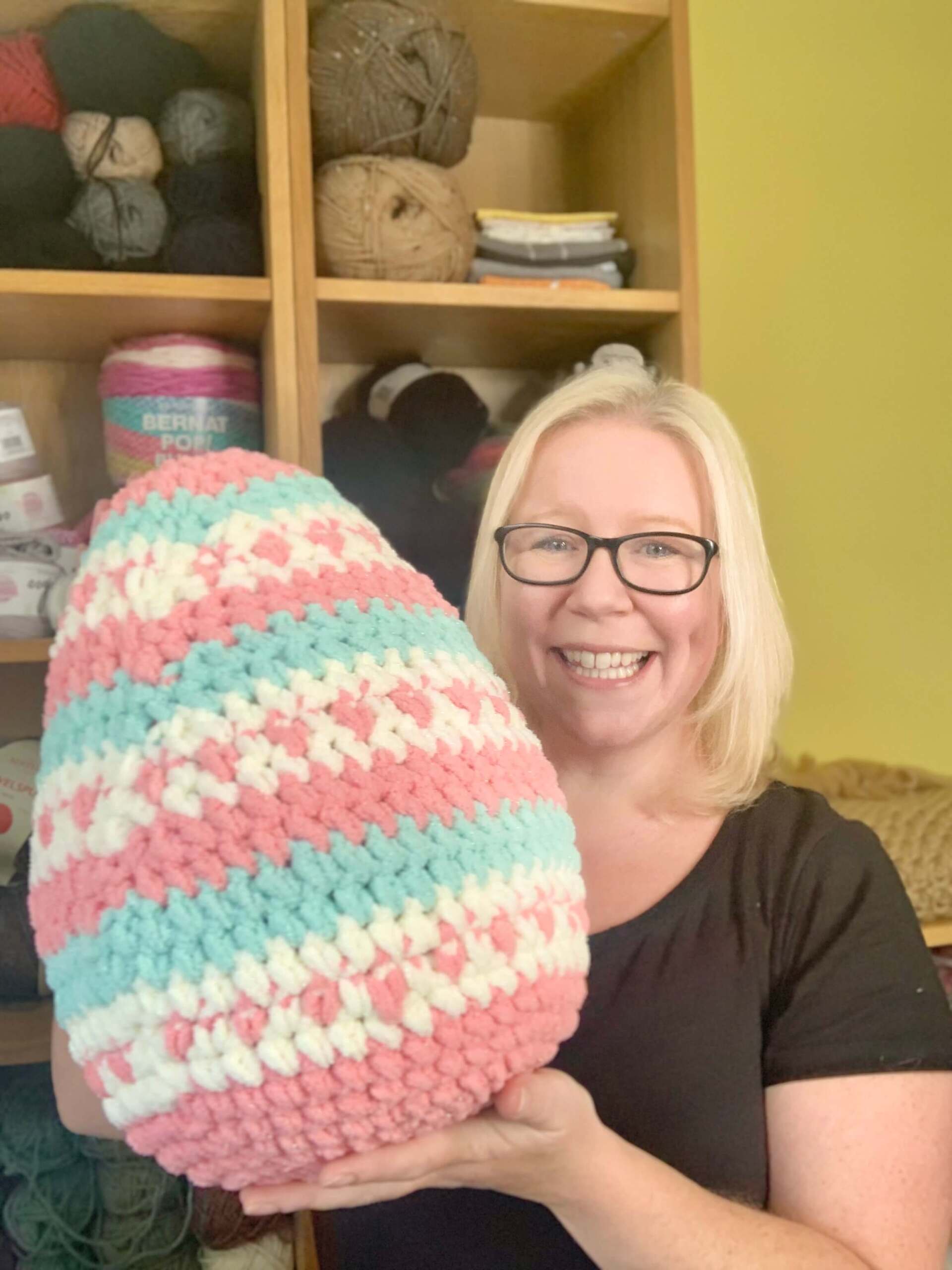 Giant Crochet Easter Egg blanket yarn
