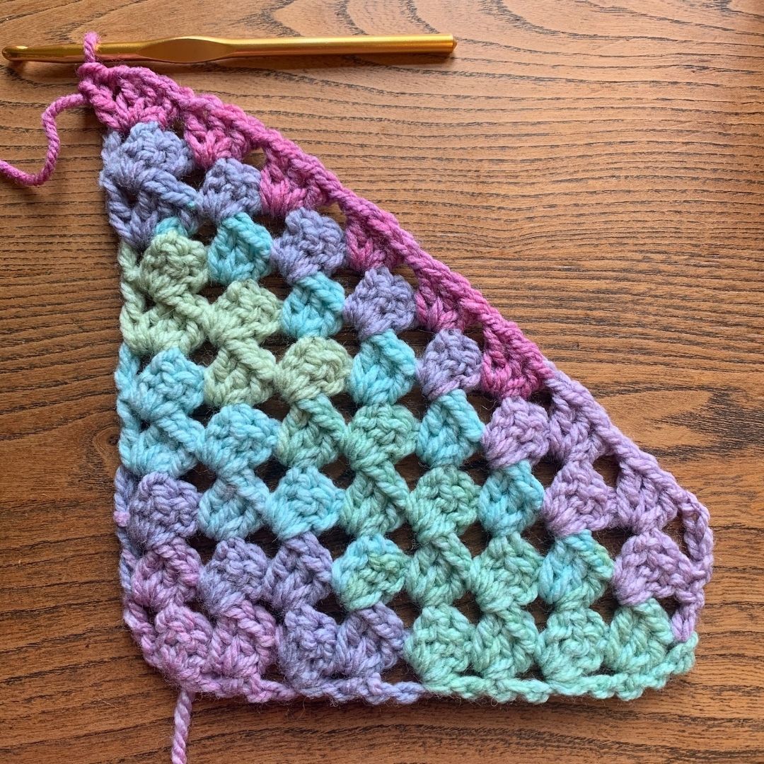 C2C Crochet pattern granny stitch scarf