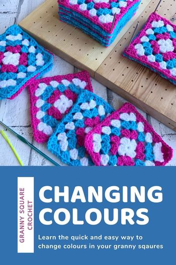 Crochet granny squares - Changing Colours