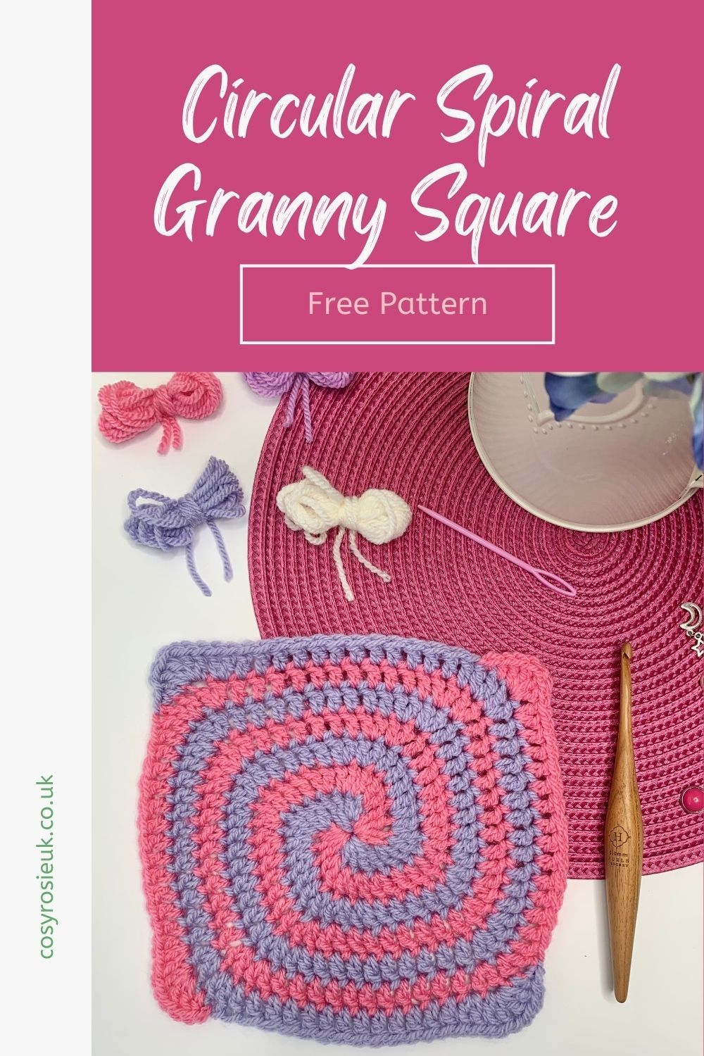 Circular Spiral Free Granny Square Pattern