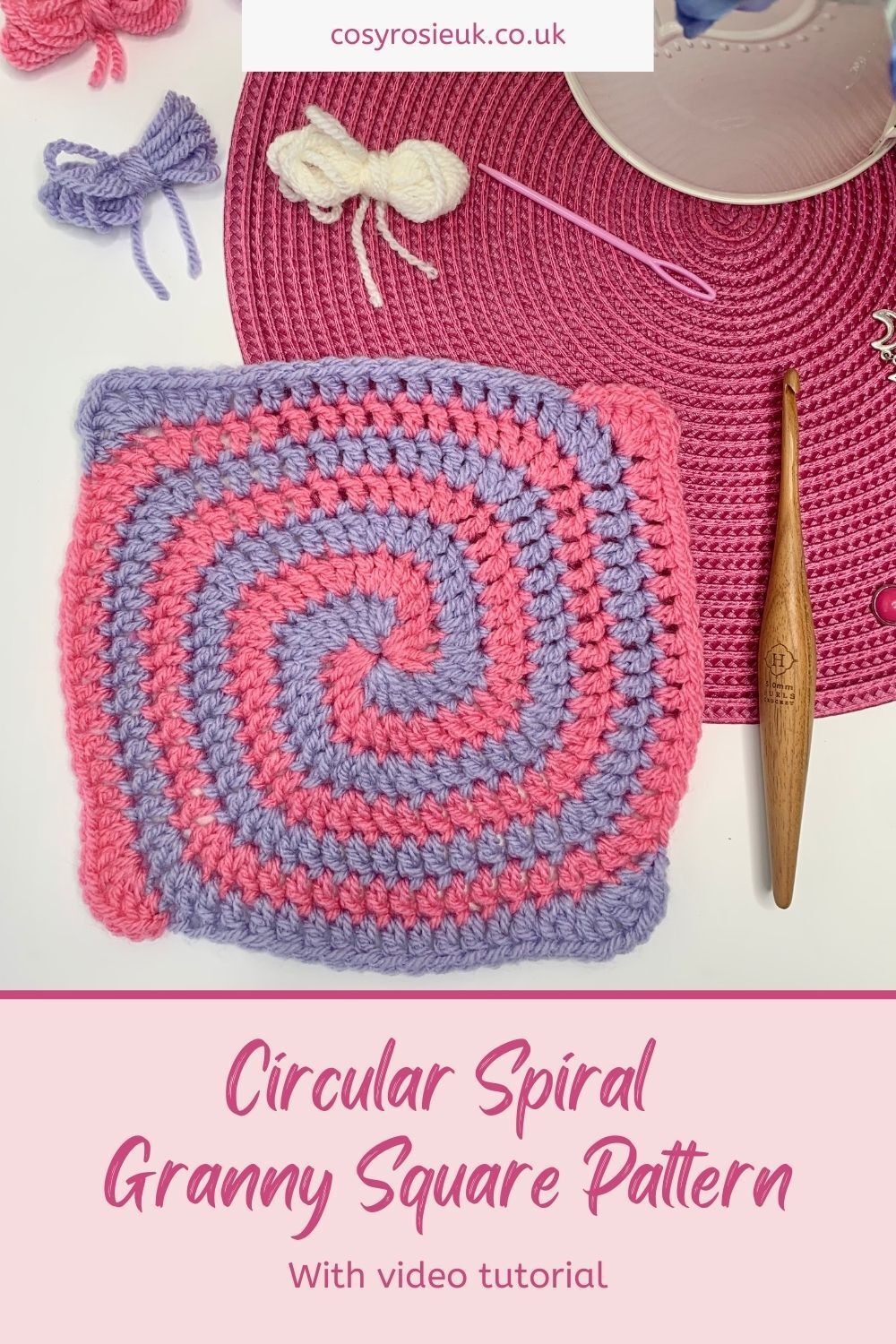 Circular Spiral Granny Square Pattern