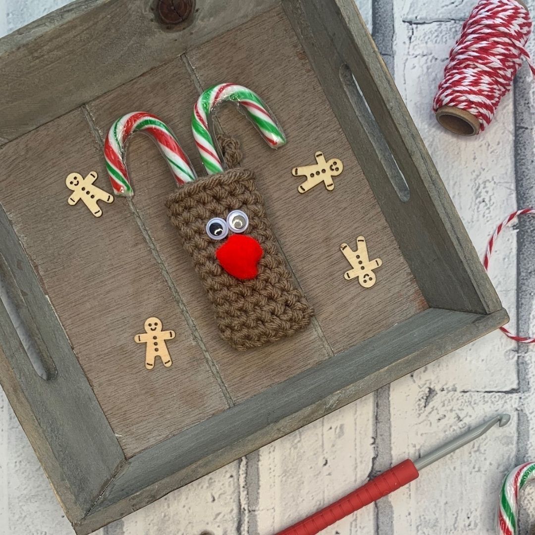 Free Crochet Candy Cane Holder