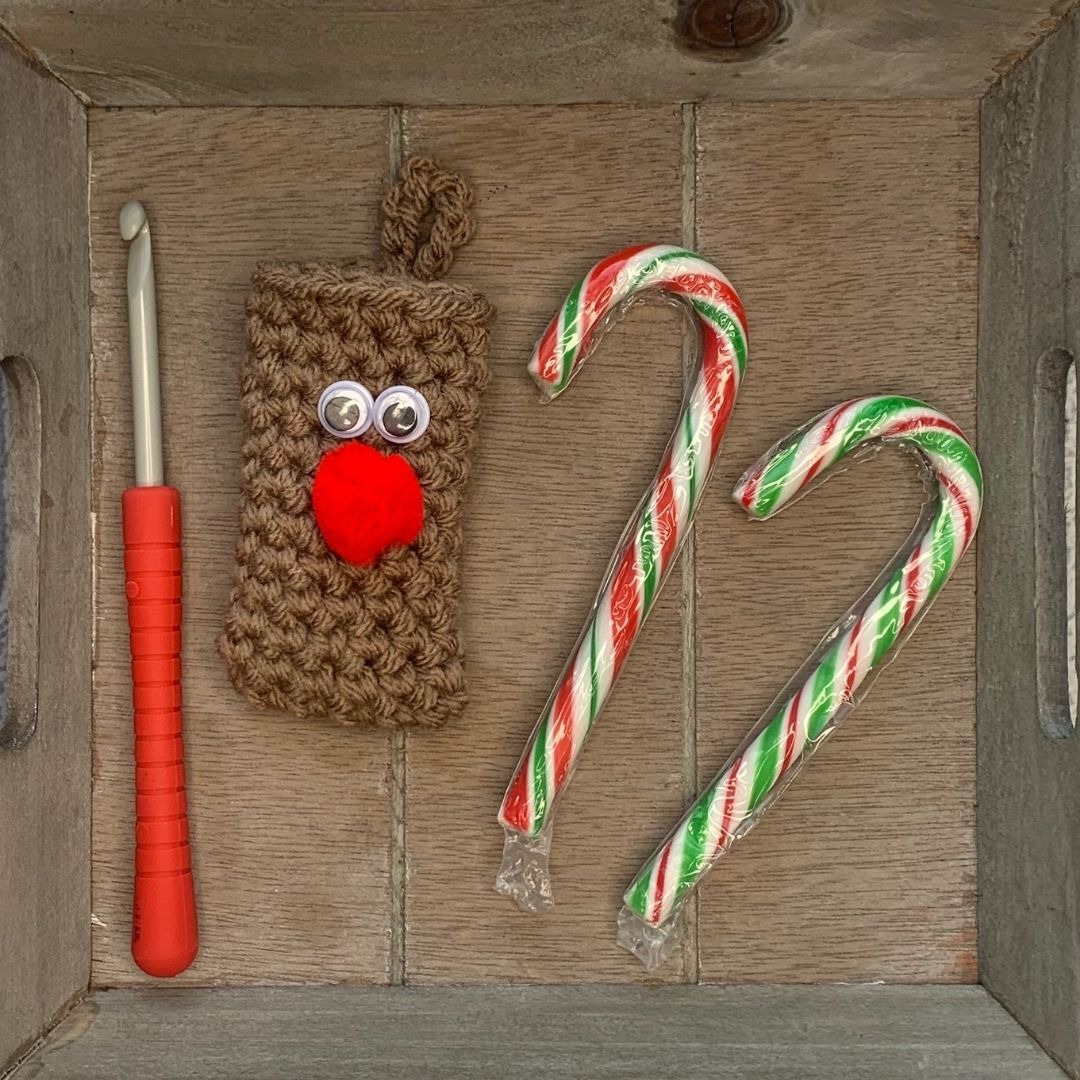 Crochet Candy Cane Holder Reindeer Crochet Pattern Cosy Rosie Crochet