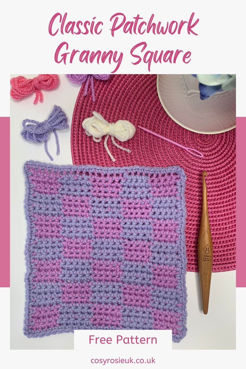 Crochet patchwork granny square pattern