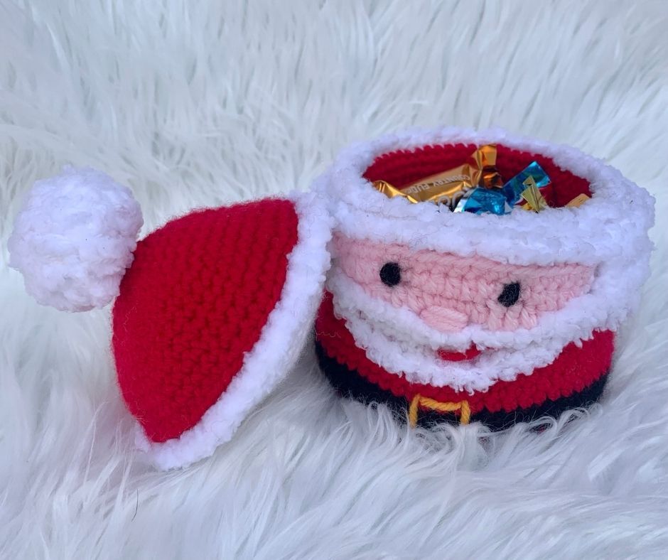 Crochet Santa Storage Pot