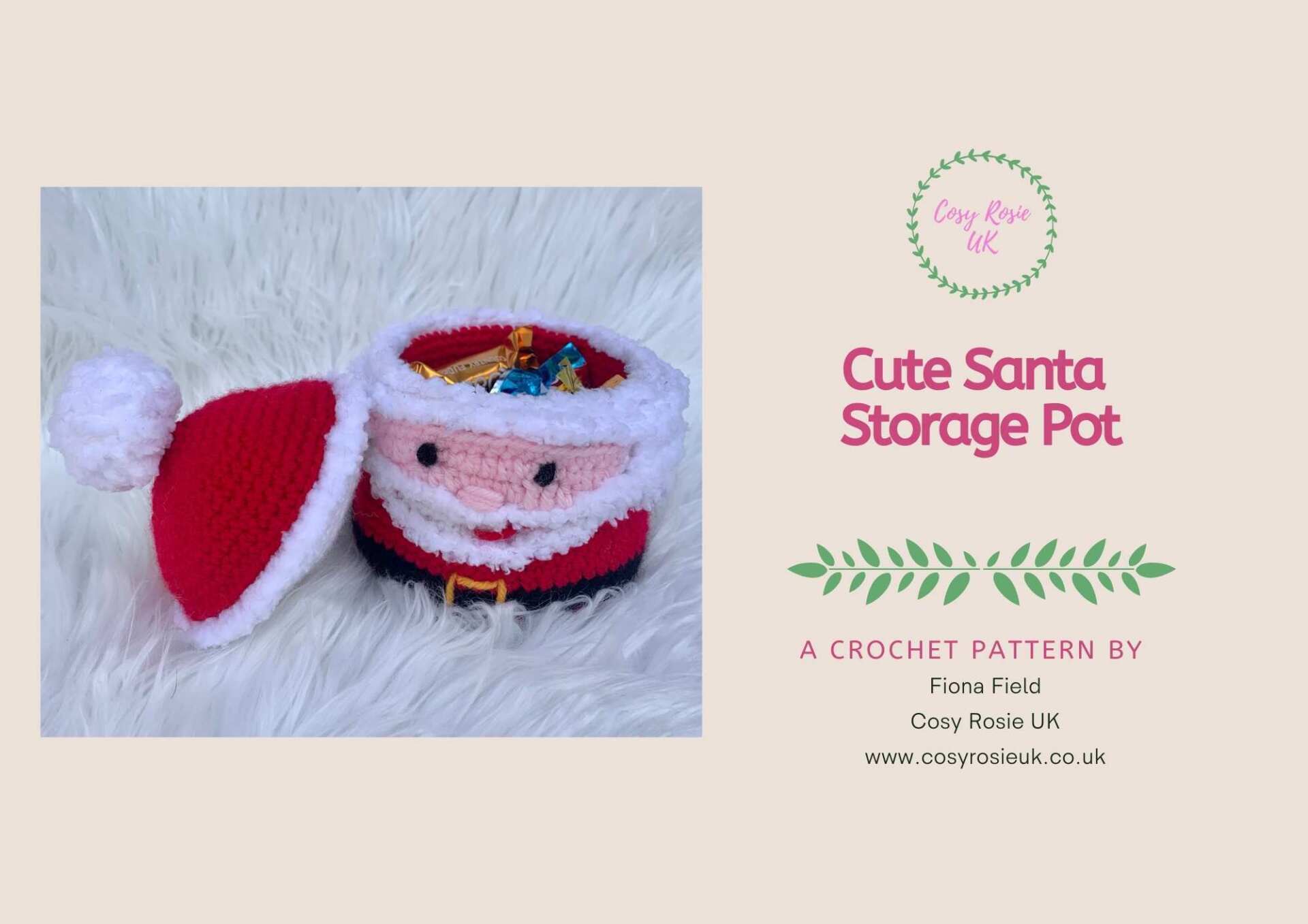 Crochet Santa Gift Basket with Lid crochet pattern