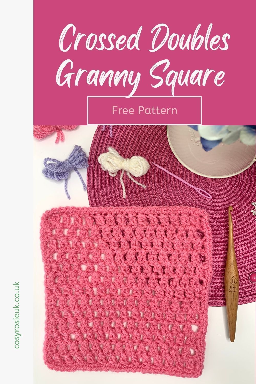 Crossed Double Crochet Granny Sqaure