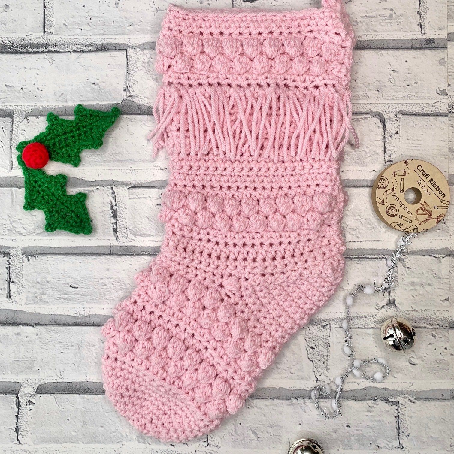 Large Crochet Christmas Stocking crochet along