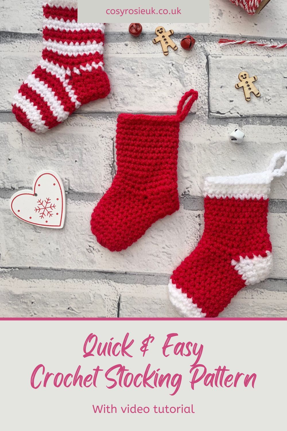 Easy Crochet Stocking Pattern free with video tutoral