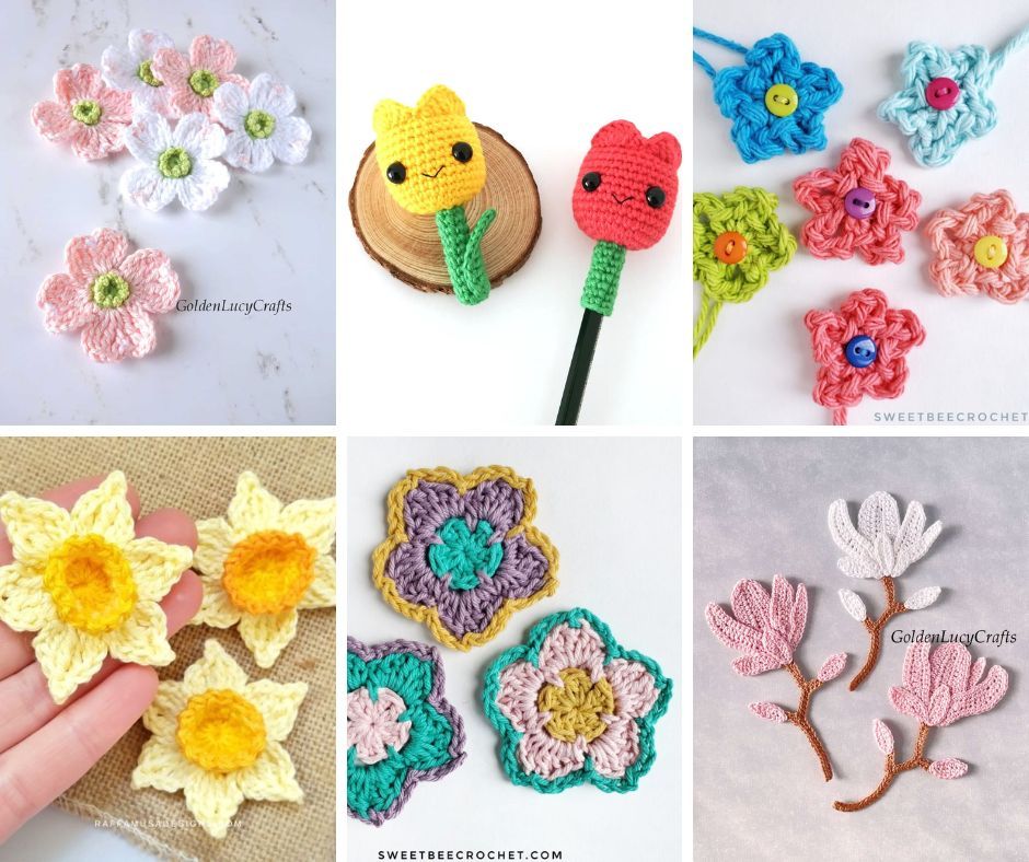 Free Crochet Flower Patterns for beginners quick and easy